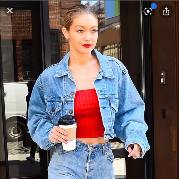 Levi's Jackets & Blazers - LEVIS Oversized cropped blue Jean jacket